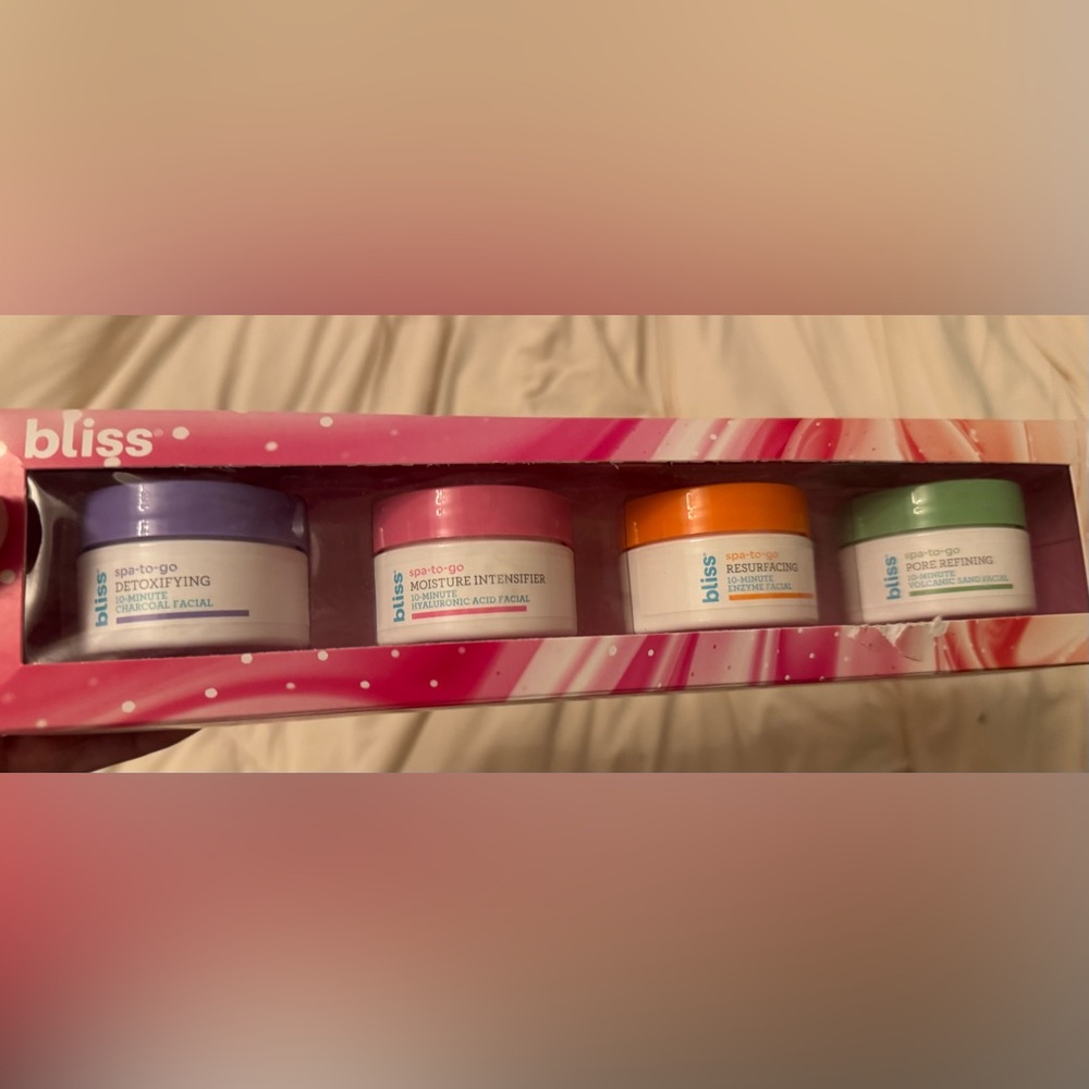 Bliss Skincare Set with 4 facial masks